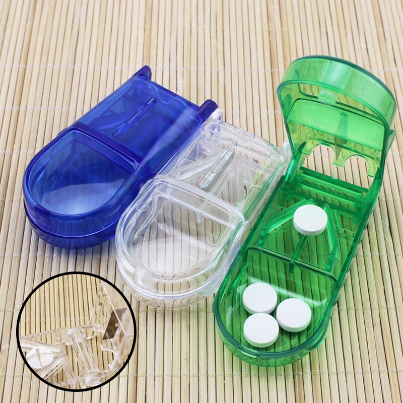 1PC Medicine Pill Holder Tablet Cutter Splitter Pill Case Mini Useful Portable Storage Box Pill Tablet Pill Cutter Divider