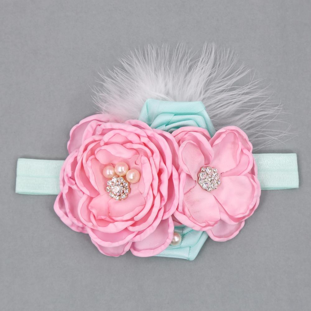 Vintage Flower Headband Baby Girls Headwraps Newborn Photography Props Gifts Lace Elastic Hair Bands