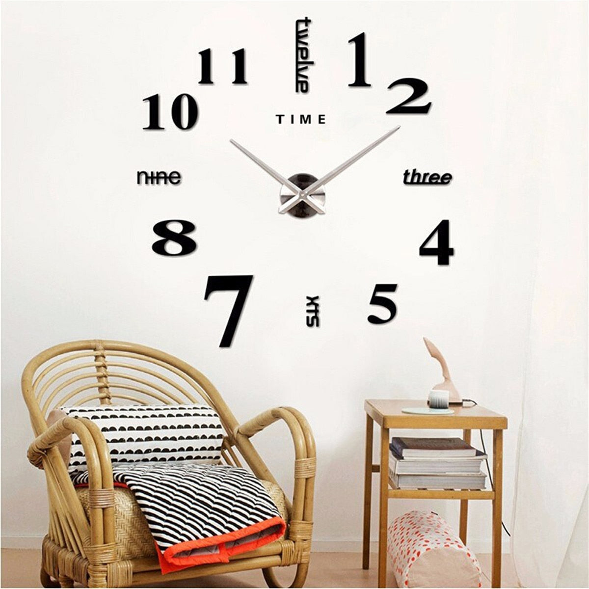 3D Wall Clock Mirror Wall Stickers  clock Home Decor Living Room Quartz