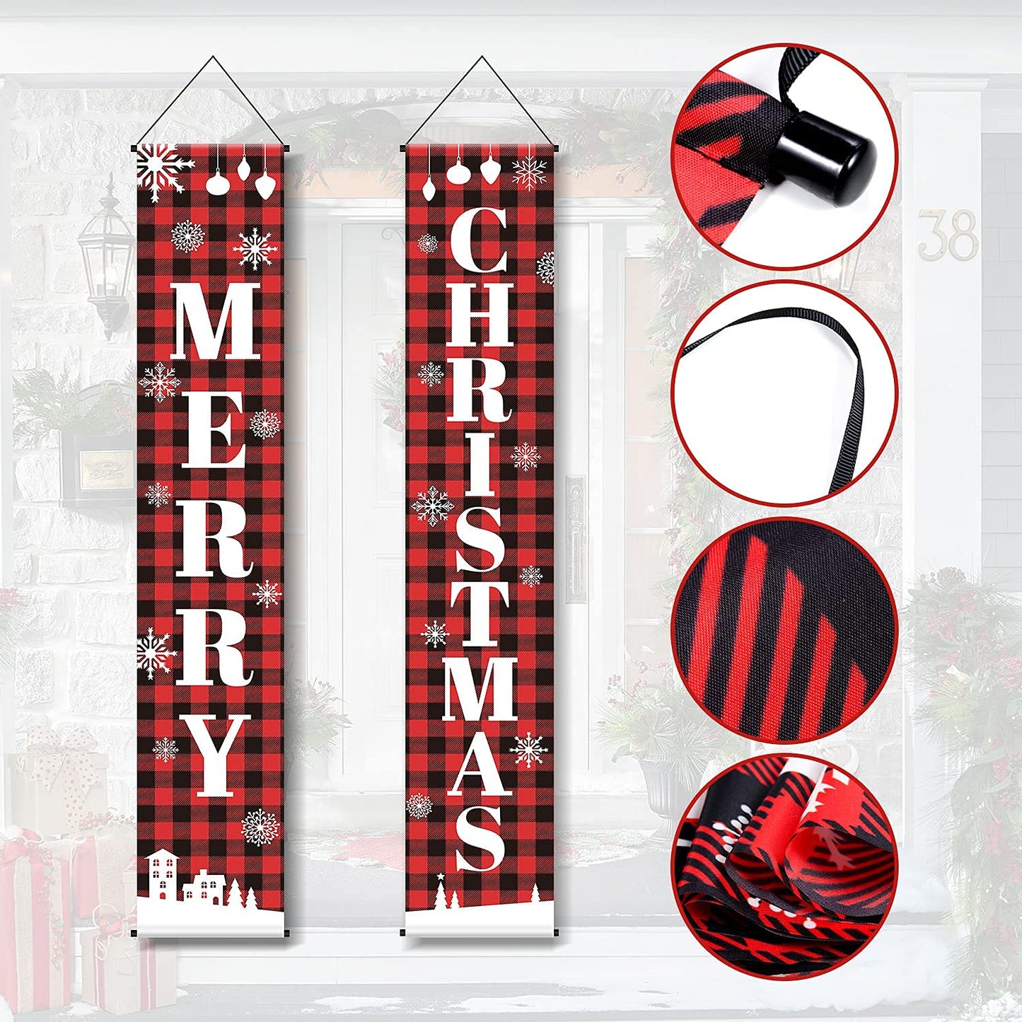 2023 Christmas Door Decoration Merry Christmas Banner Decor for Home Hanging Christmas Ornament Navidad Happy New Year Gift