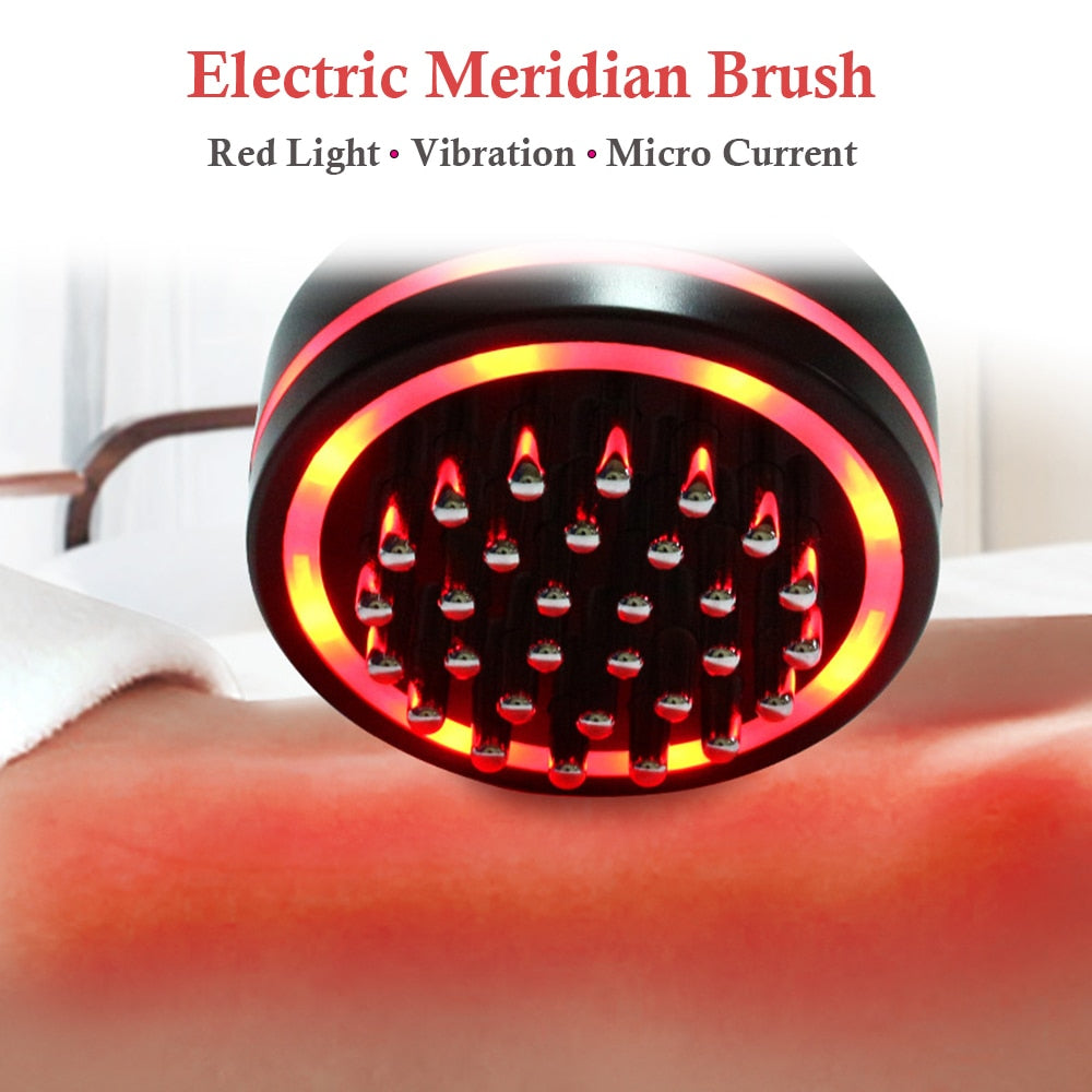 Electric Meridian Scraper Body Massager Detoxification 
 Warm Back Neck Massage Relax Pain Relief Health Care