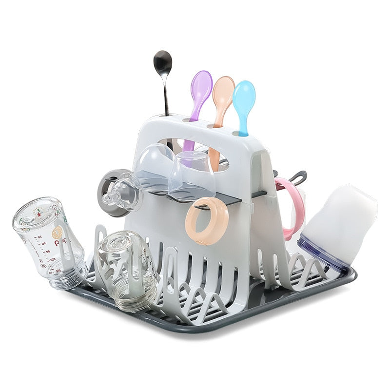 Portable Cleaning Dryer Baby Milk Bottle Drying Rack Bottle Dryer HolderDrain Tray Water Cup