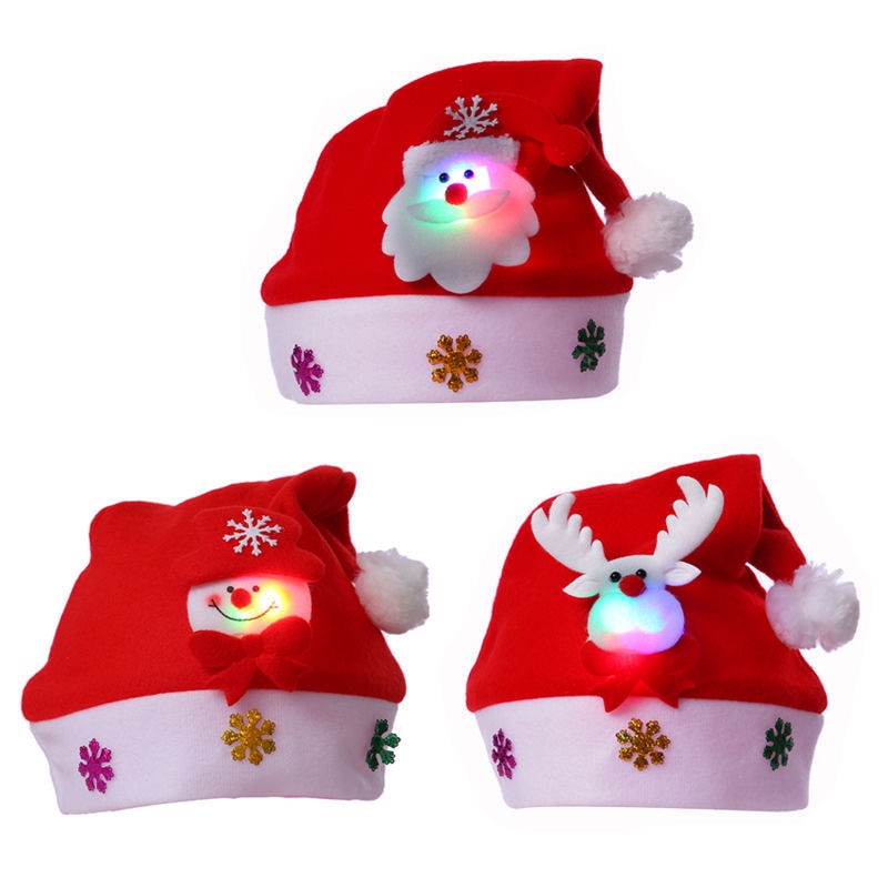 2022 Merry Christmas Hat  Snowman ElK Santa Claus Hats For Kids Children Adult