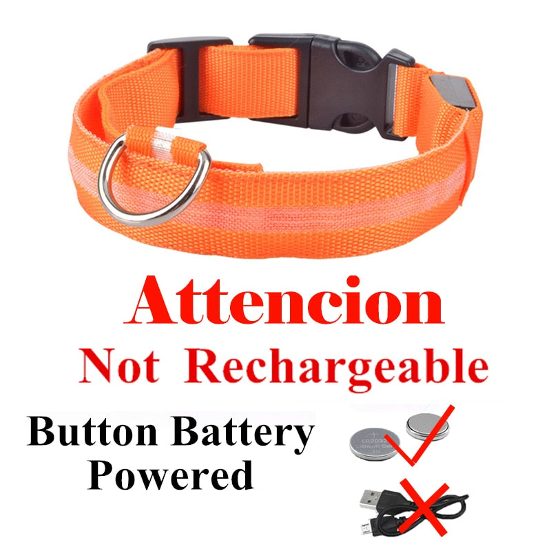 USB Rechargeable Pet Dog LED Glowing Collar  Luminous Flashing Necklace Outdoor Walking  Night Safety Supplies