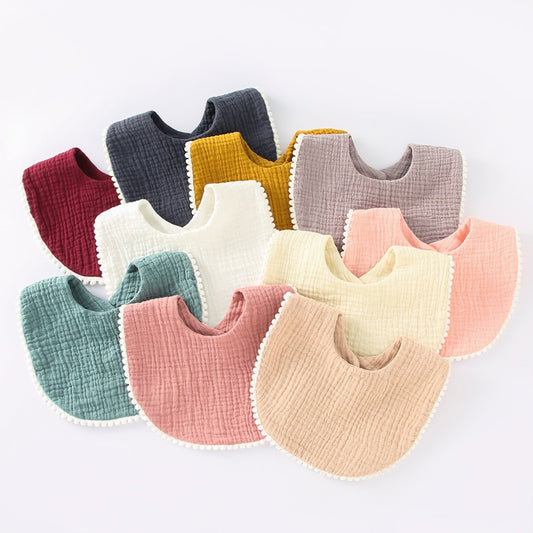 Thickening Cotton Gause Baby Bibs Absorbent Baby Lace Bib Newborn Accessories Burp Cloths