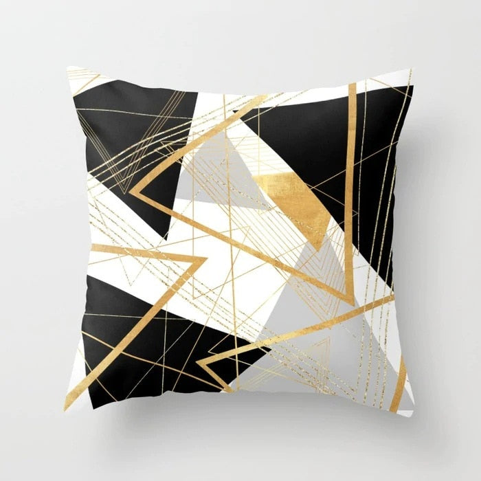 45x45cm Geometric Cushion Cover Abstract Color Block Grids Pillow Case for Living Room Sofa