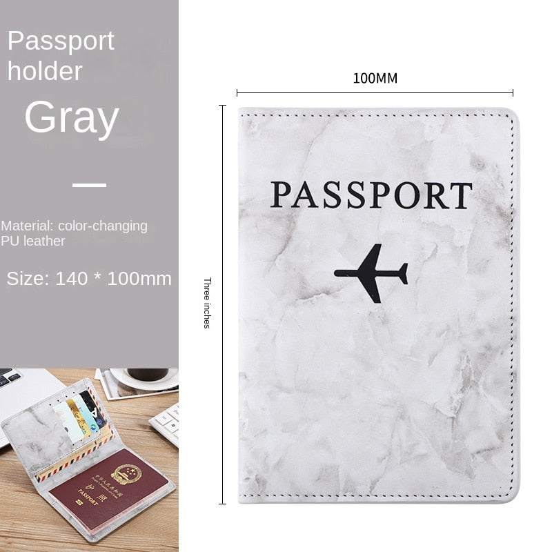 Passport Cover PU Leather Man Women Travel Passport Holder with Credit Card Holder Case Wallet