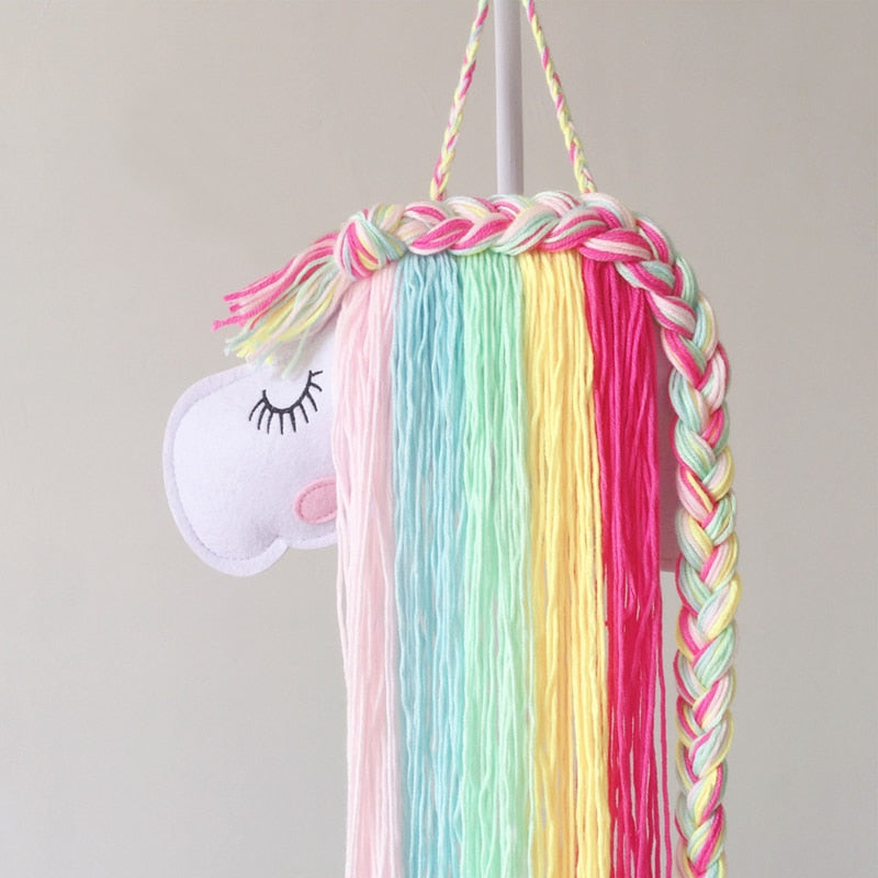 INS Weave Rainbow Baby Hair Clips Accessories Holder Princess Girls Hairpin Hairband Storage Pendant Jewelry Wall Ornaments