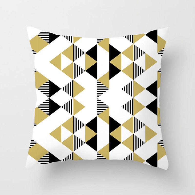 45x45cm Geometric Cushion Cover Abstract Color Block Grids Pillow Case for Living Room Sofa