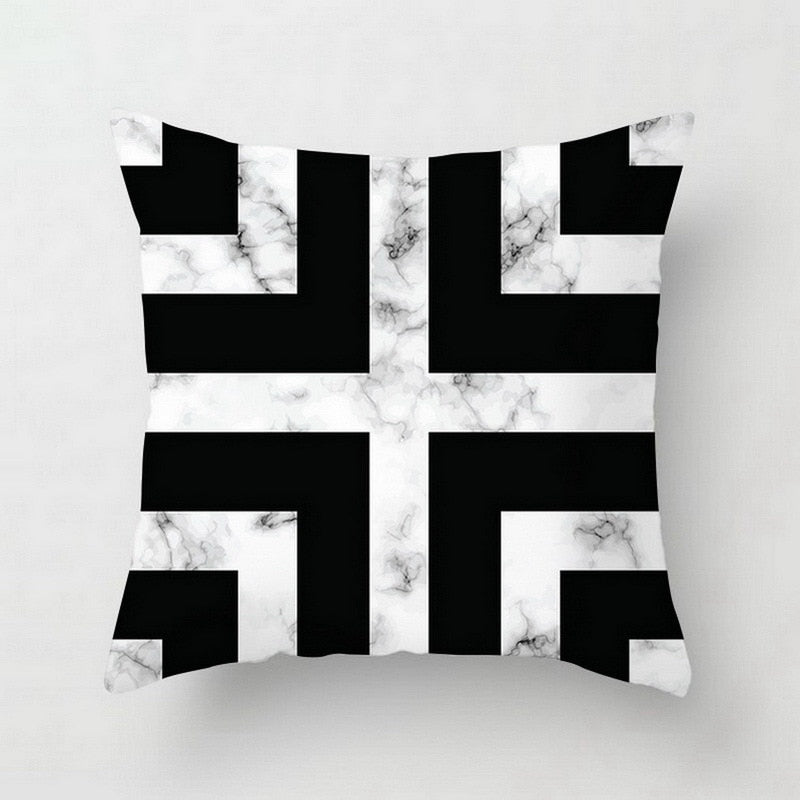 45x45cm Geometric Cushion Cover Abstract Color Block Grids Pillow Case for Living Room Sofa