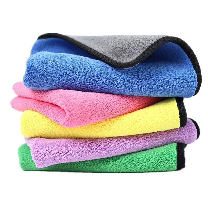 Soft  Fleece Pet Towel Puppy Cat Bath Absorbent Quick-Drying Bath Towels Thickened Double-Sided