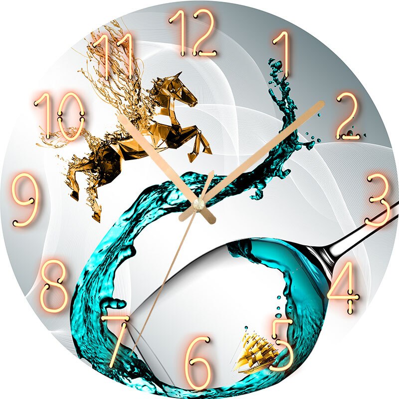 Fashion watch living room household wall clock mute creative quartz clock bedroom clock decoration no-hole hanging watch hanging