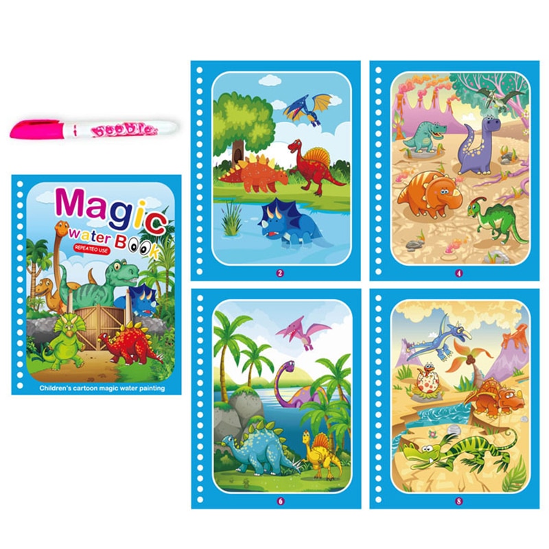 Children Early Education Toys Magical Book with Pen Water Drawing Montessori