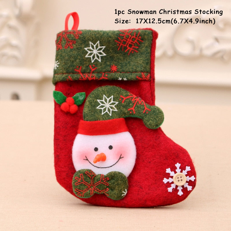 2023 New Year Christmas Stocking Sack Xmas Gift Candy Bag Noel Christmas Decorations for Home Navidad Sock Christmas Tree Decor