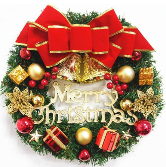 2022 Christmas Wreath Handmade Rattan Pendant Garland Christmas Decorations for Home Stairs Door Navidad 2023 New Year Ornaments