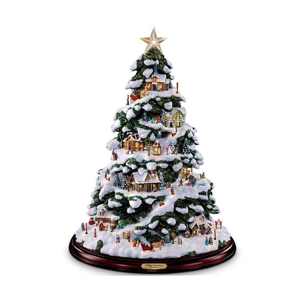 Christmas Tree Window Stickers Rotating Sculpture Train Decoration Christmas Decorations Winter Home Furnishings 2022 Navidad