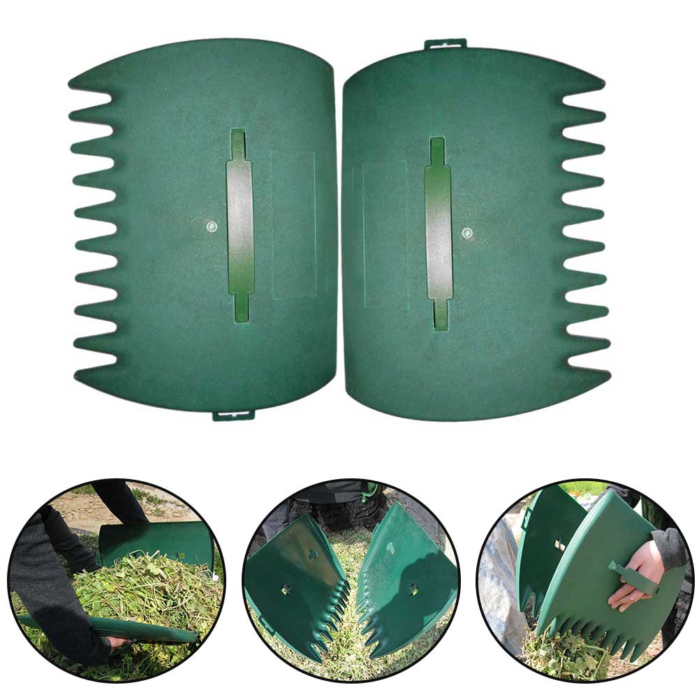 2pcs Serrated Lawn Leaf Grabber Hand Rake Rubbish Outdoor Garden Collector Lightweight Cleaning Tool Debris Multifunctional Yard