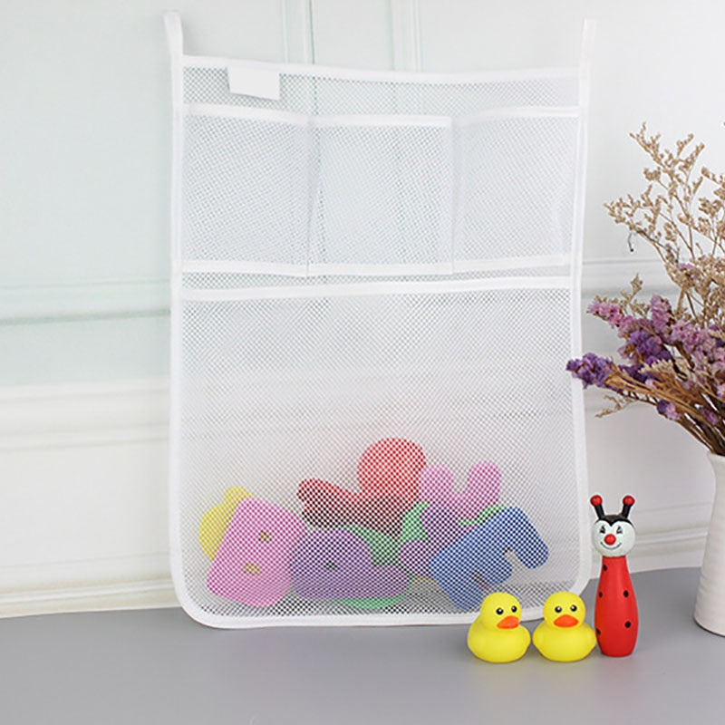 Baby Bathroom Mesh Bag for Children Bath Toy Bag Net Suction Cup Baskets Kids Bathtub