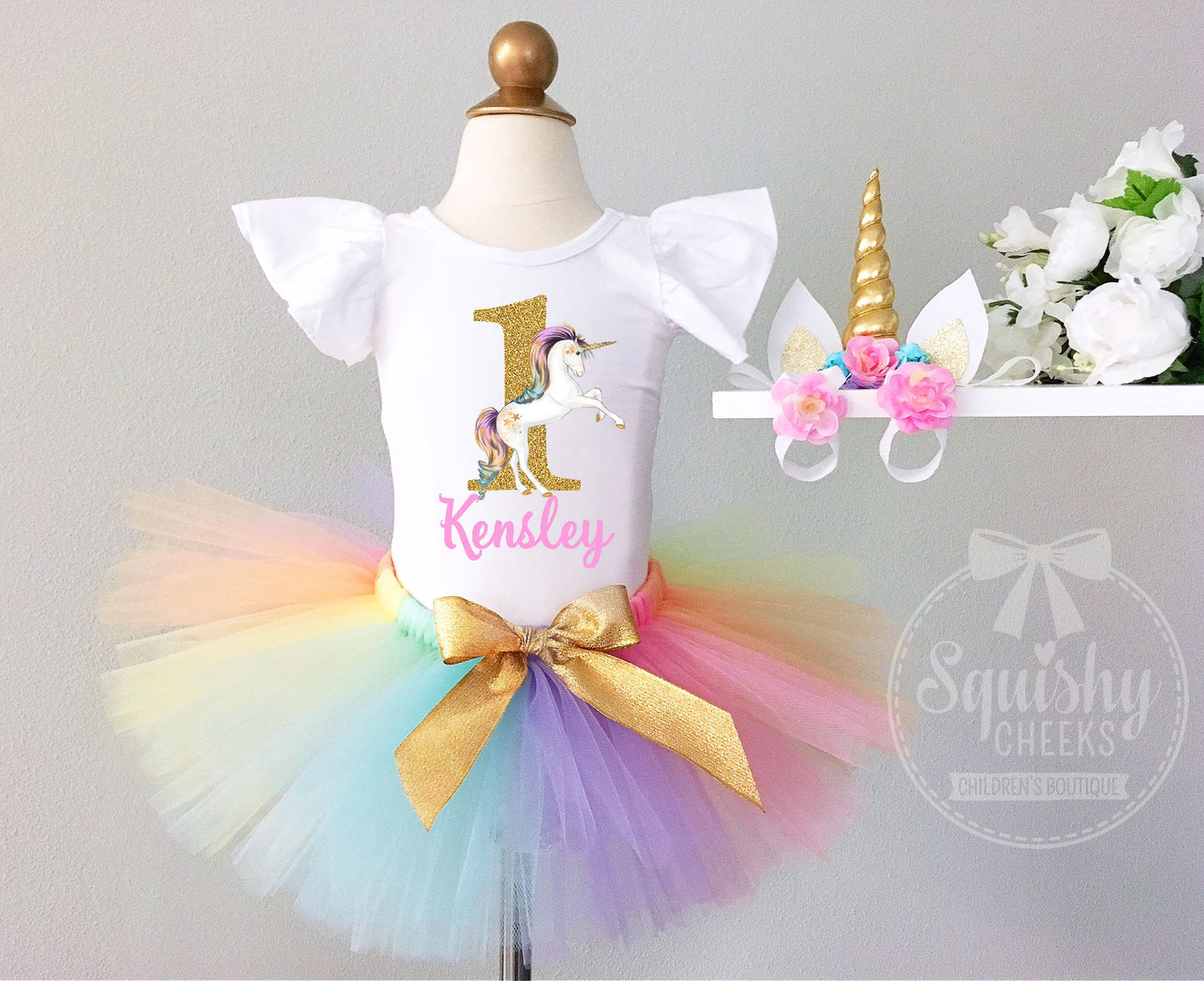 1 Year Baby Girl Clothes Unicorn Party tutu Girls Dress Newborn Baby Girls 1st Birthday Outfits Toddler Girls Boutique Clothing