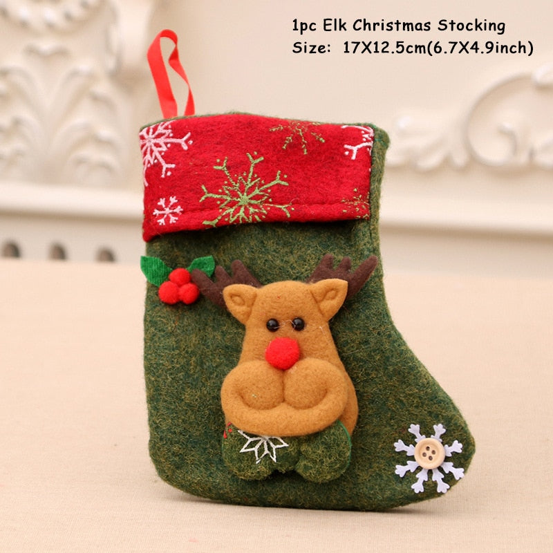 2023 New Year Christmas Stocking Sack Xmas Gift Candy Bag Noel Christmas Decorations for Home Navidad Sock Christmas Tree Decor