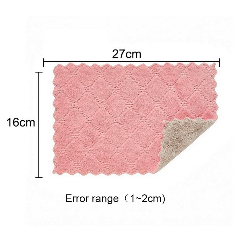 Kitchen daily dish towel, dish cloth, kitchen rag, non-stick oil, thickened table cleaning cloth, absorbent scouring pad