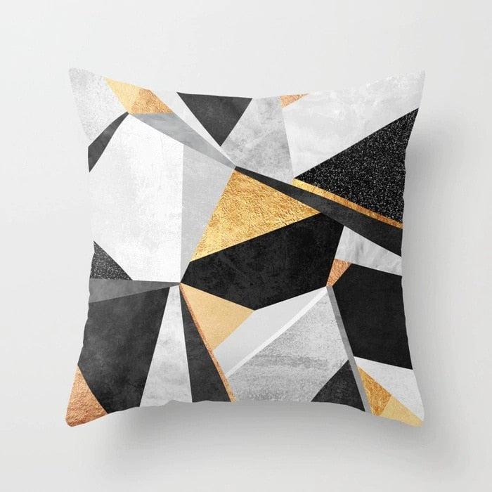 45x45cm Geometric Cushion Cover Abstract Color Block Grids Pillow Case for Living Room Sofa