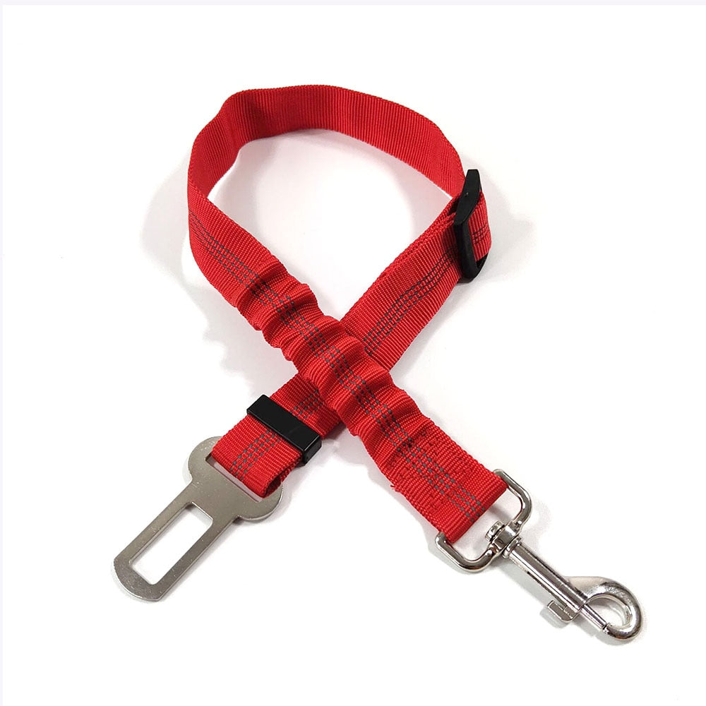 Dog Seat Belt Car Seatbelt Harness for Dogs Adjustable Durable Nylon Reflective Bungee Fabric Tether Car Travel Supplies for Pet