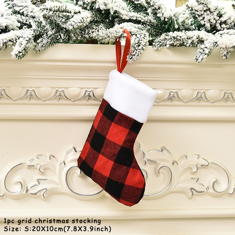 2023 New Year Christmas Stocking Sack Xmas Gift Candy Bag Noel Christmas Decorations for Home Navidad Sock Christmas Tree Decor