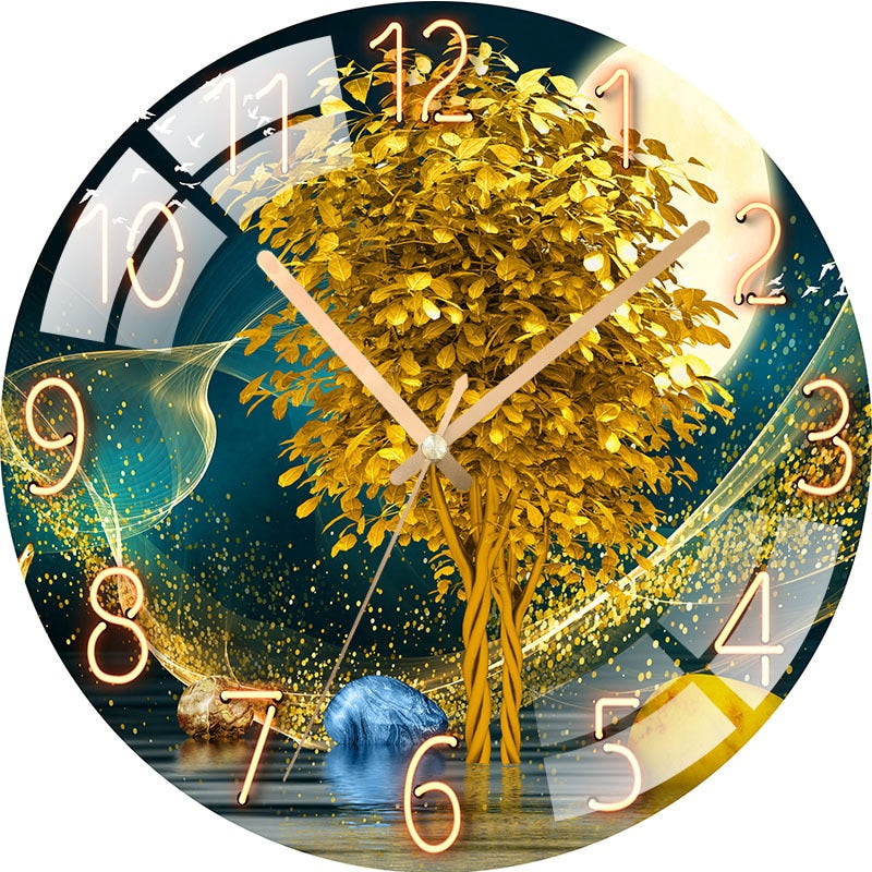 Fashion watch living room household wall clock mute creative quartz clock bedroom clock decoration no-hole hanging watch hanging