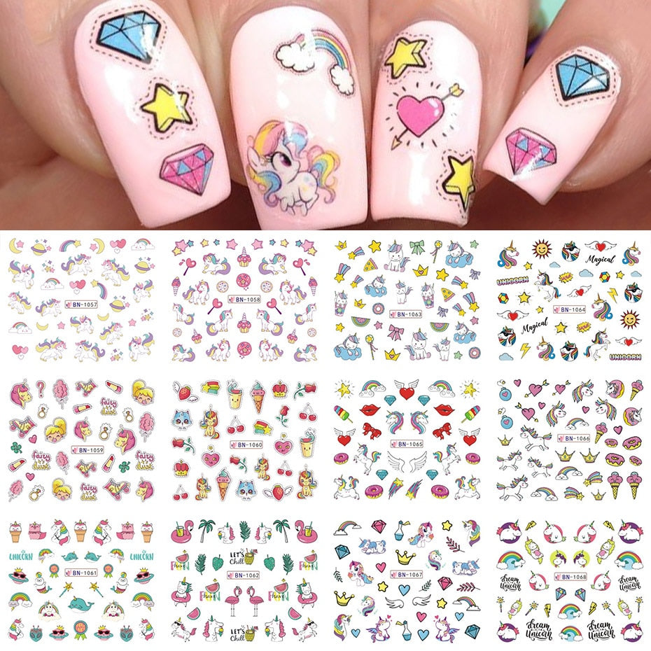 12pcs Nail Stickers Gold Flower Leaf Lace Design Geometry Line Nail Art Sliders Manicure Polish Decal Wrap