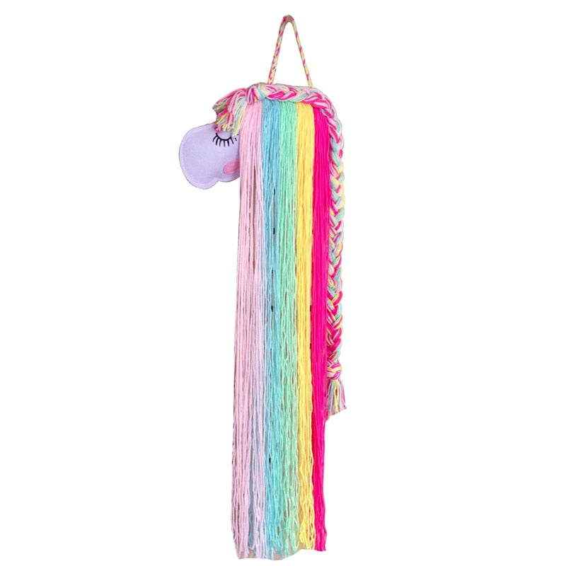 INS Weave Rainbow Baby Hair Clips Accessories Holder Princess Girls Hairpin Hairband Storage Pendant Jewelry Wall Ornaments