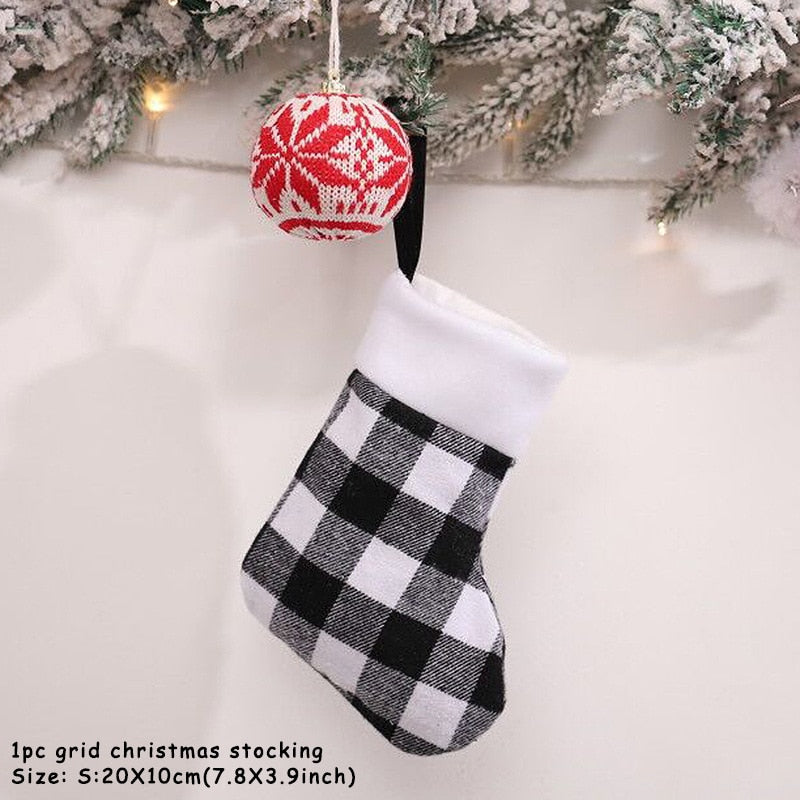 2023 New Year Christmas Stocking Sack Xmas Gift Candy Bag Noel Christmas Decorations for Home Navidad Sock Christmas Tree Decor