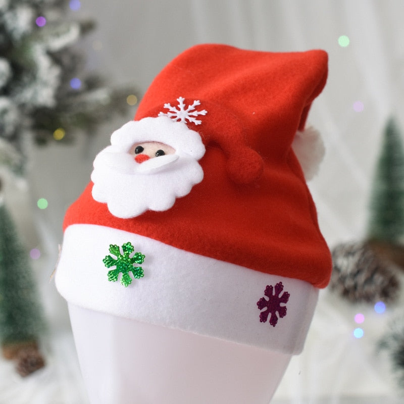 2022 Merry Christmas Hat  Snowman ElK Santa Claus Hats For Kids Children Adult