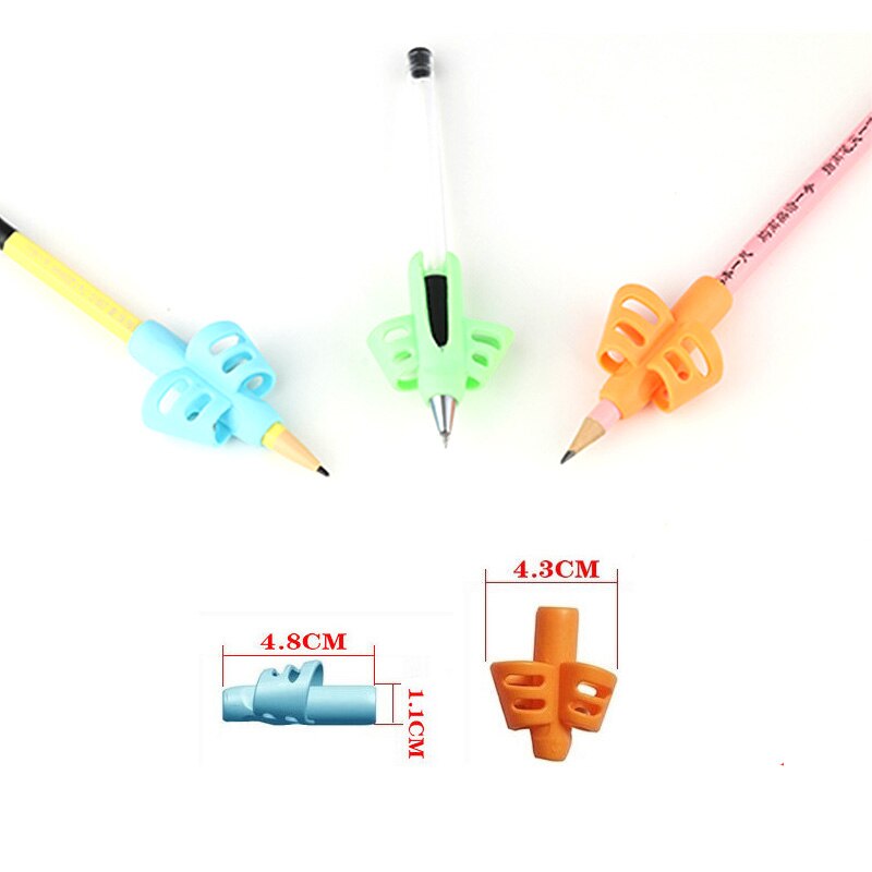 3Pcs/Set Soft Silica Pencil Grasp Two-Finger Gel Pen Grips Children Writing Training Correction