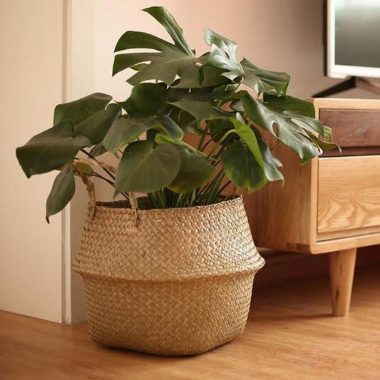 Seaweed Wicker Basket Rattan Hanging Flowerpot Flowerpot Dirty Clothes Dirty Clothes Basket Storage Basket