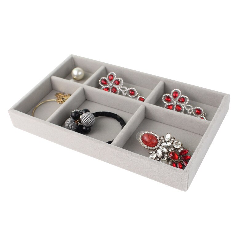 Soft Velvet Stackable Jewelry Display Storage Box Organizer Jeweler Ring Earrings Necklace Tray Portable Showcase Holder Fashion