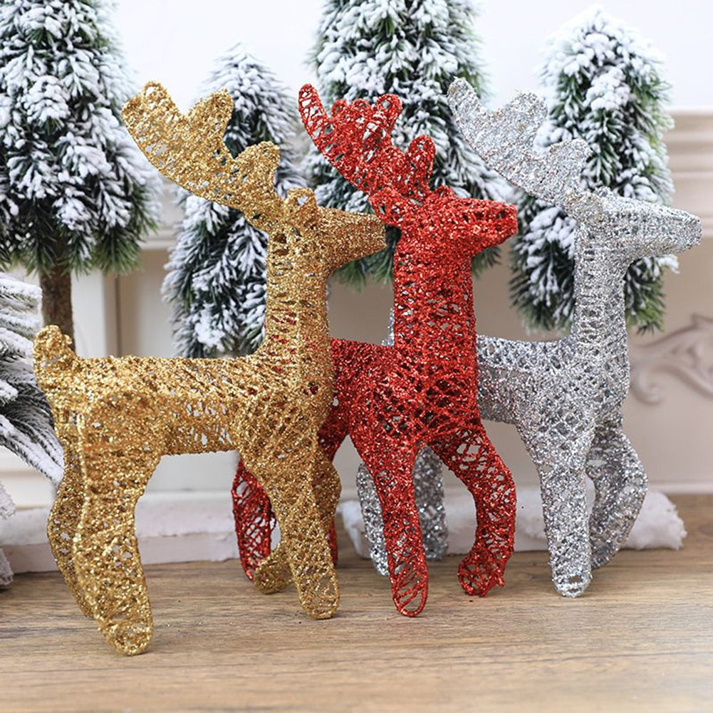 Christmas Decoration Reindeer Ornaments Deer Christmas Tree Scene Decorations For Home Outdoor Decor 15x25CM