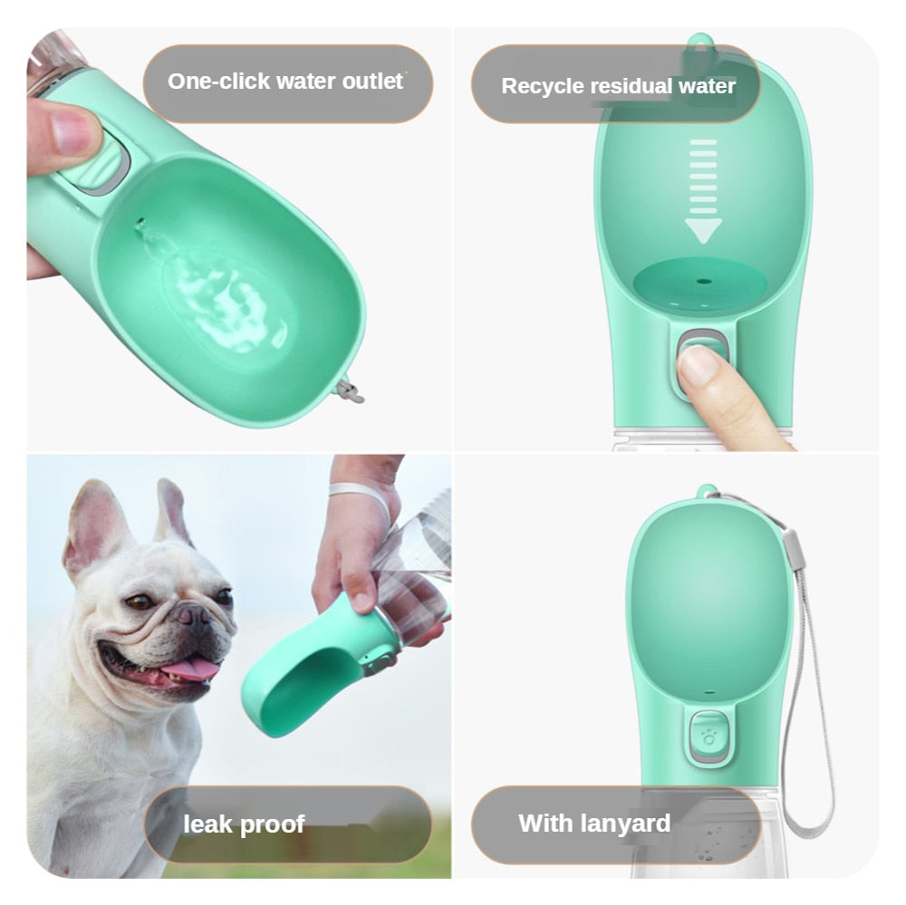 Dog Water Bottle Portable Travel Pet Drinker Leak Proof Dog Bowl