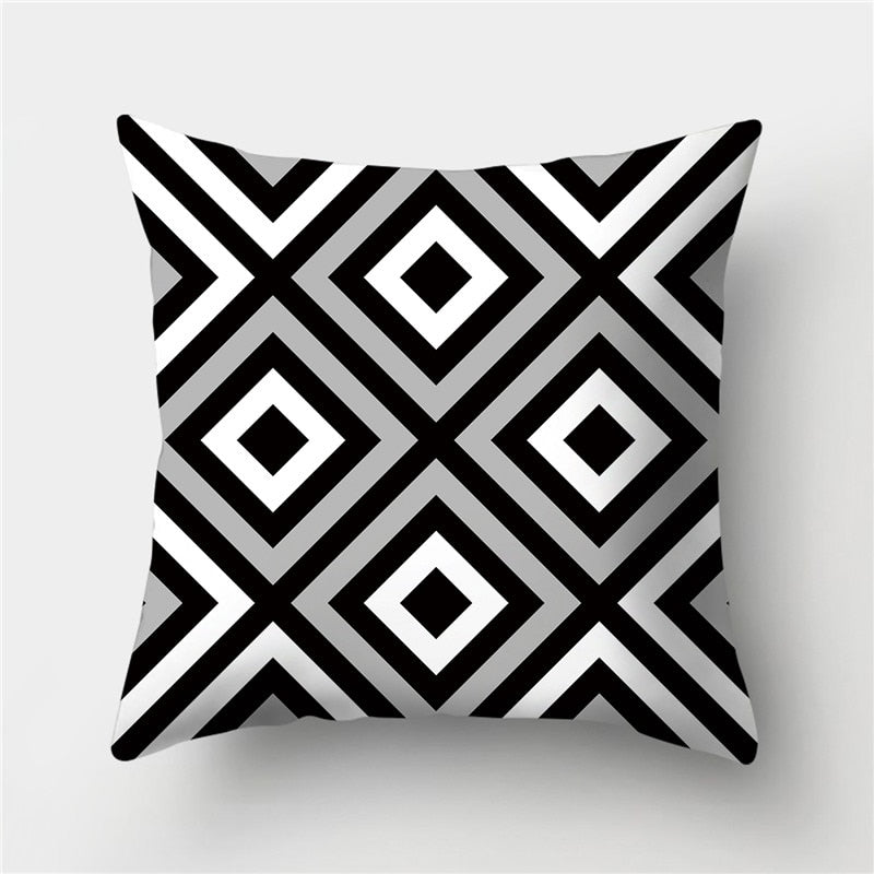 45*45cm Geometric Print Polyester Decorative Sofa Cushions Pillow Covers S