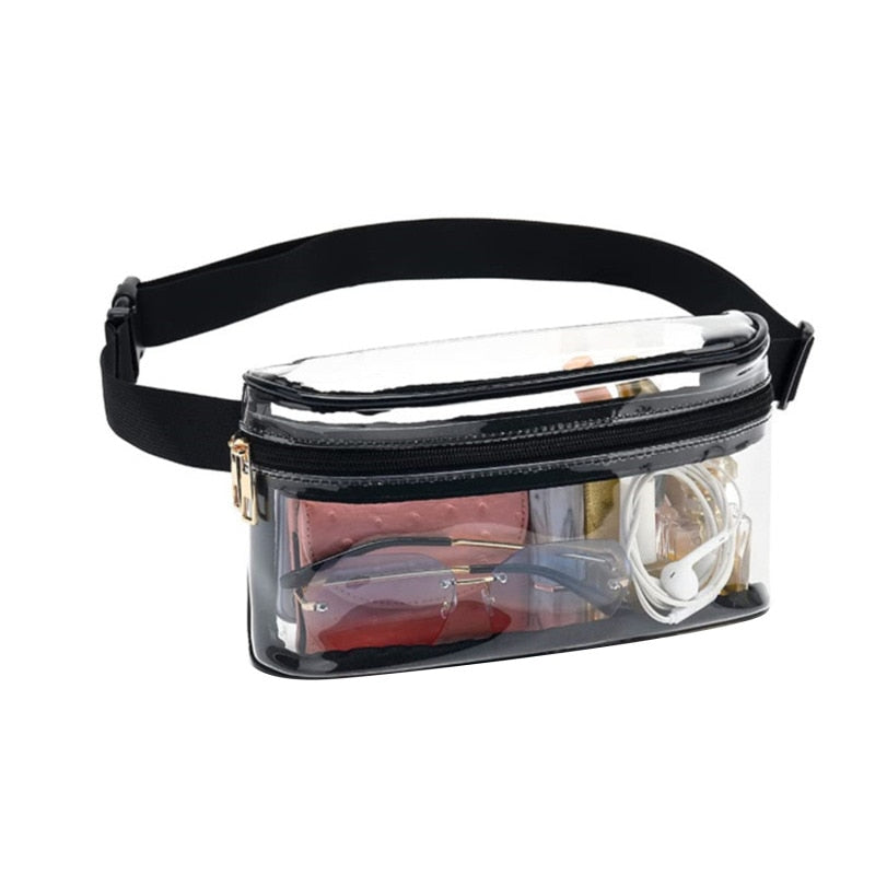 Waterproof Transparent Outdoor Sports PVC Waist Bag Pack Casual Bag Sport Running Zipper Girls Boys Pack Beach Pockets Pouch