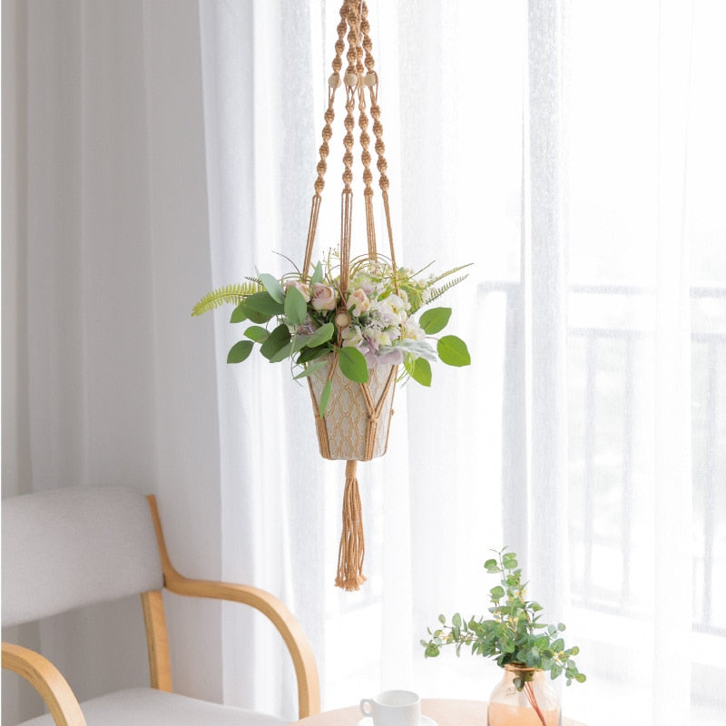 Hot sales 100% handmade macrame plant hanger flower /pot hanger for wall decoration countyard garden