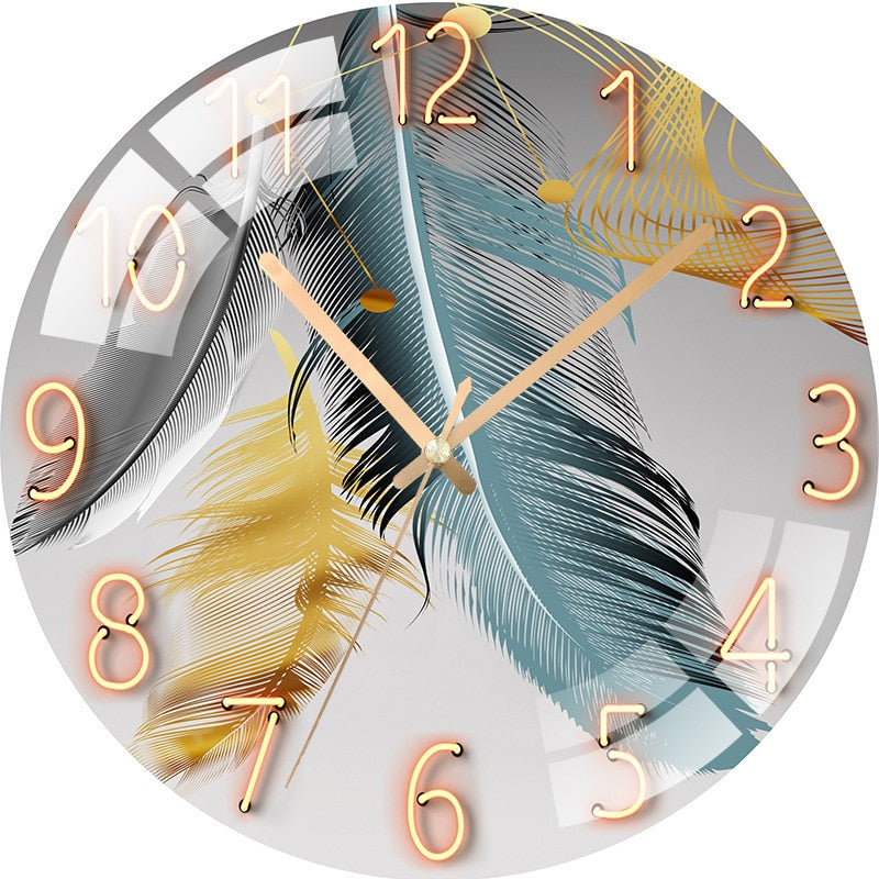 Fashion watch living room household wall clock mute creative quartz clock bedroom clock decoration no-hole hanging watch hanging