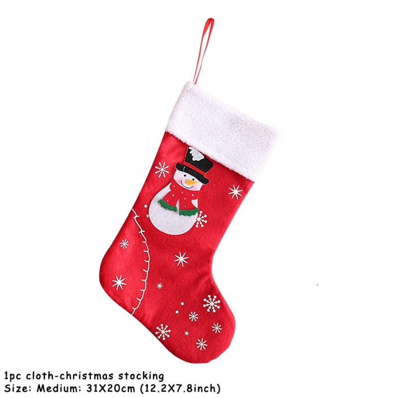 2023 New Year Christmas Stocking Sack Xmas Gift Candy Bag Noel Christmas Decorations for Home Navidad Sock Christmas Tree Decor