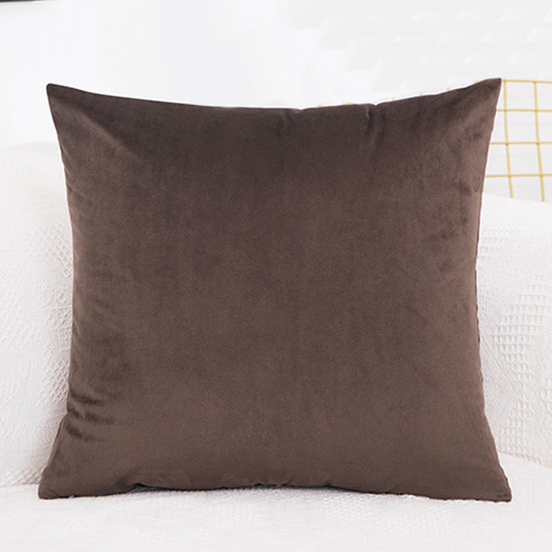 45x45cm Solid Color Luxury Velvet Throw Pillow Case Sofa