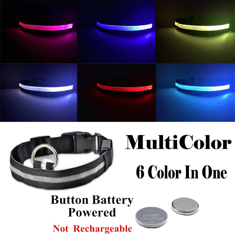 USB Rechargeable Pet Dog LED Glowing Collar  Luminous Flashing Necklace Outdoor Walking  Night Safety Supplies