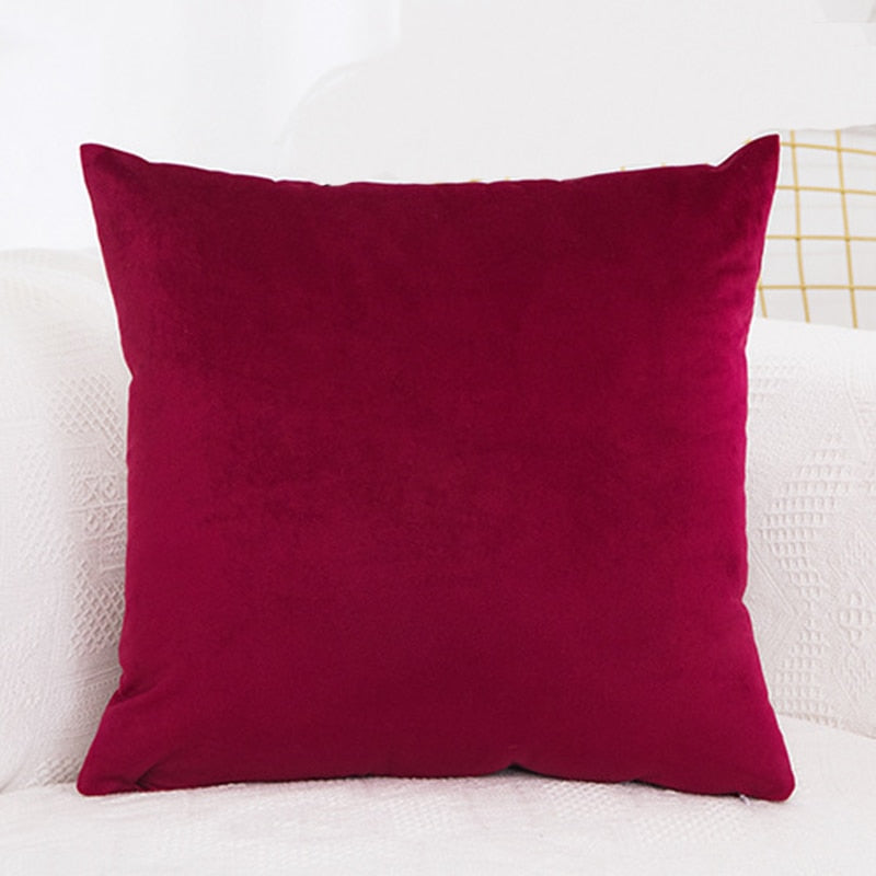 45x45cm Solid Color Luxury Velvet Throw Pillow Case Sofa