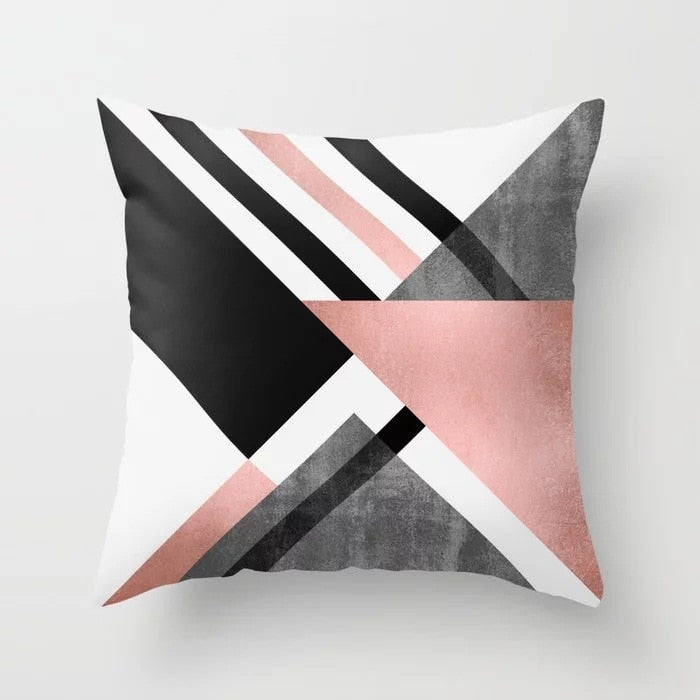 45x45cm Geometric Cushion Cover Abstract Color Block Grids Pillow Case for Living Room Sofa