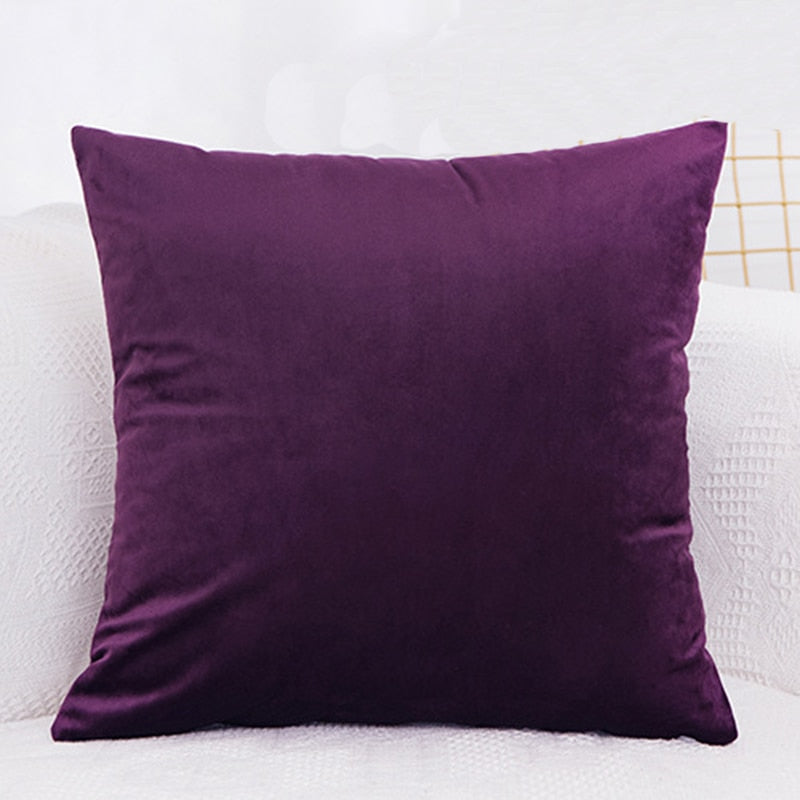 45x45cm Solid Color Luxury Velvet Throw Pillow Case Sofa