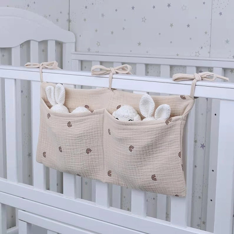 1pc Portable Baby Crib Storage Bag Multifunctional Newborn Bed Headboard Organizer Bedding Diaper Bag