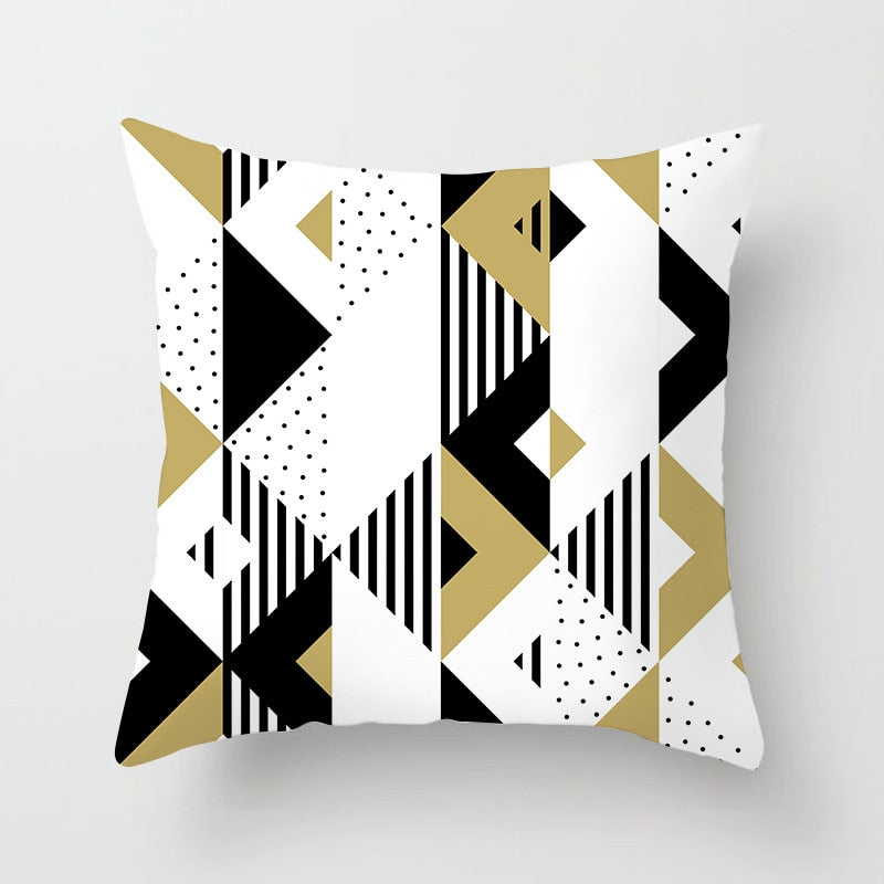 45x45cm Geometric Cushion Cover Abstract Color Block Grids Pillow Case for Living Room Sofa